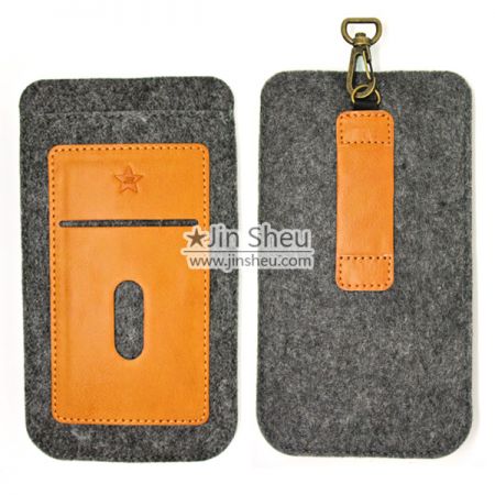 Войлочный и кожаный держатель для телефона iPhone 6/7 Plus - корпоративные чехлы для айфона