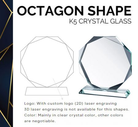 K5 Crystal Glass Awards- Octagon Shape
