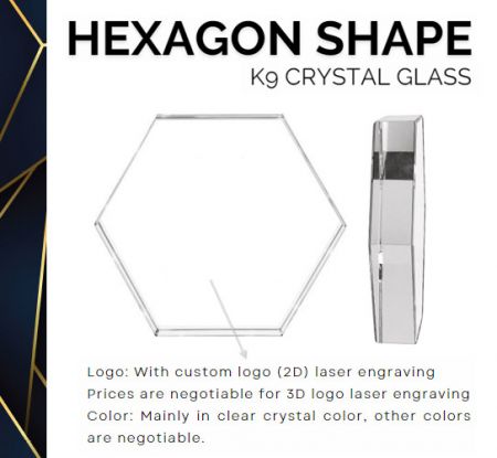 K9 Crystal Glass Awards- Hexagon Shape