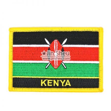 Brugerdefinerede broderede flag patches - Kenya Flag Patches