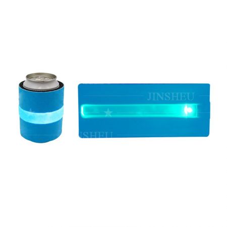 LED Slap Wrap Neopren dåsekøler - Custom print LED slap dåsekøler