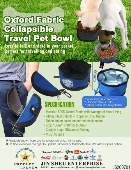 Oxford Fabric Collapsible Travel Dog Bowl - Oxford Fabric Collapsible Travel Dog Bowl