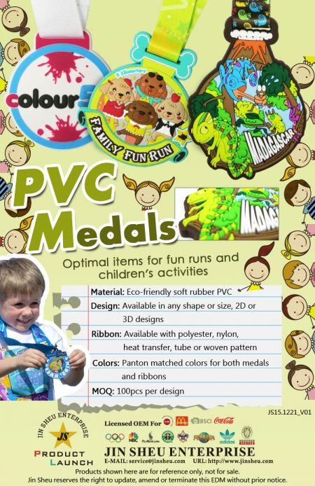PVC Medals - Optimal items for fun runs and children's activities