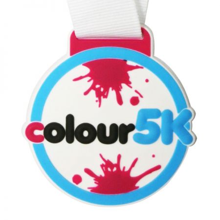 Marathon 5K Virtual Race Rubber Medal - Personalised plastic medals for kids. Cute and color soft pvc rubber medal for family fun runs and children's activities
