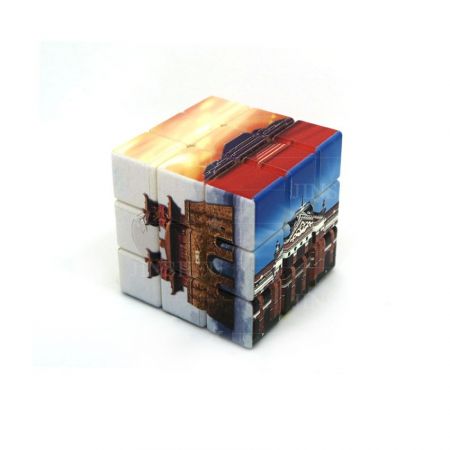 Куб-головоломка с УФ-цифровой печатью - Изготовленный на заказ кубик головоломки печатания 5.7cm логотипа УЛЬТРАФИОЛЕТОВЫЙ цифров