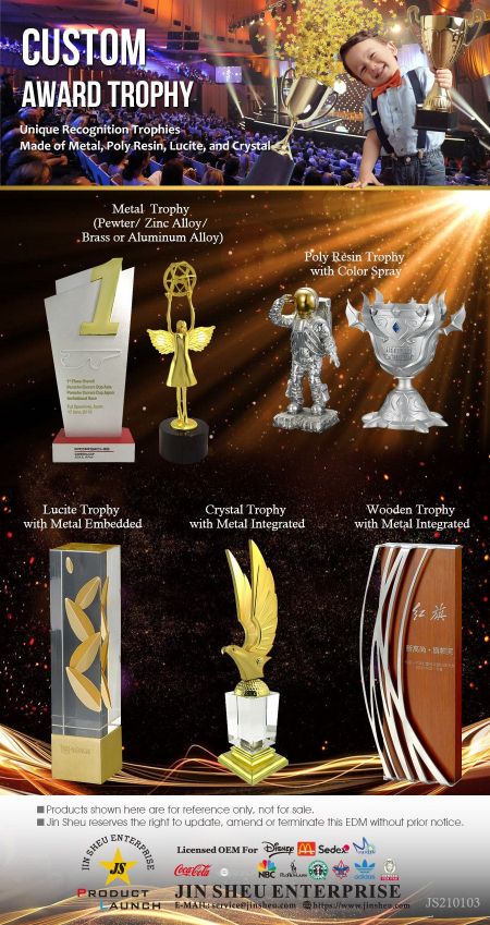 Custom Award Trophies - Custom Award Trophies in Various Material