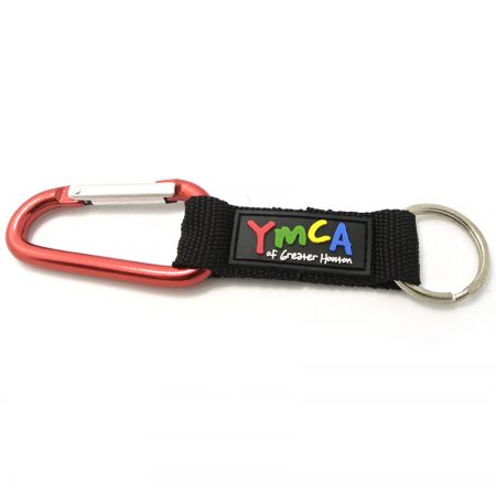 Carabiner Short Lanyards With Soft PVC Labels - Carabiner Short Lanyards With Soft PVC Labels