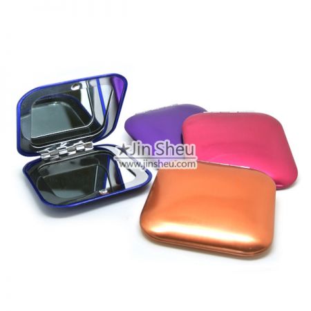 Anodized Magnifying Square Compact Mirrors - Anodized Magnifying Square Compact Mirrors