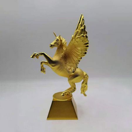 gold color unicorn poly resin leadership awards