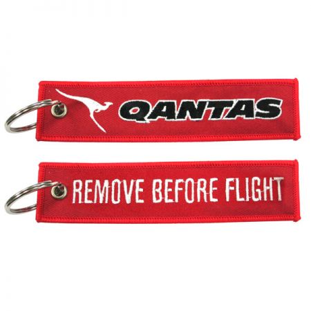 Jet Tag with Custom Embroidery - Embroidery Aviation Remove Before Flight Key Tags
