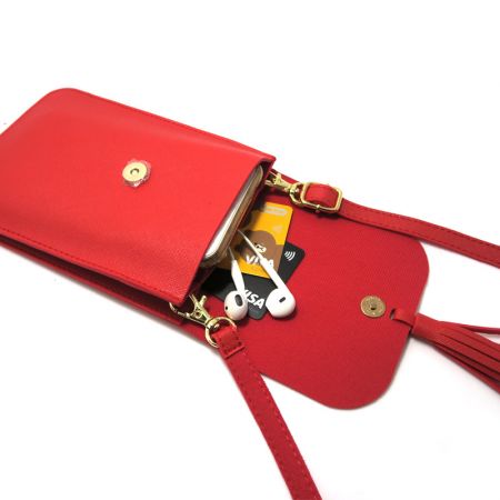 PU leather cellphone purse bags with strap