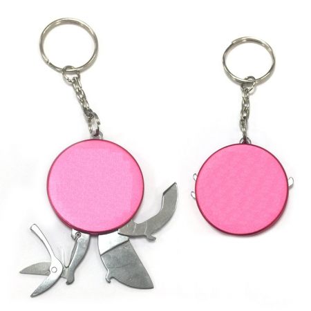 Stainless Steel Pocket Folding Scissors + Bottle Opener + Knife Toolkit Keychain