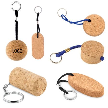 Floating Cork Ball Keyring/ Wine Cork Keychain - Custom Silkscreen Printed Cork Keychains