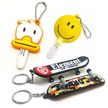 Rubber Key Covers & Skateboard Keychains - Customized PVC Key Covers