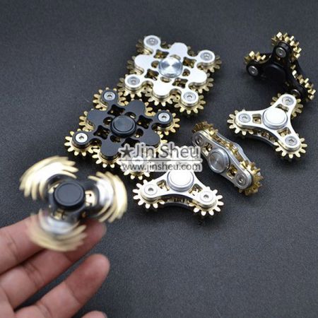 F) Real Gear Fidget Spinners - 9 Gear fidget hand spinner