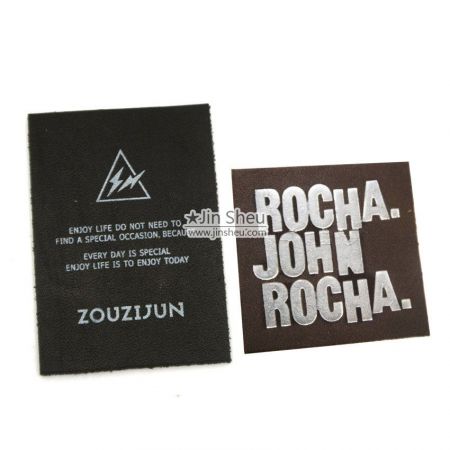 Real Printed Leather Labels & Foil Stamp Leather Labels - Real Leather Printed Labels/ Foil Stamp Labels