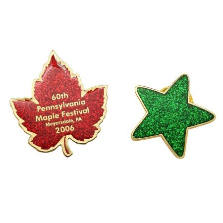 Glitter Lapel Pins - Highly visible and expensive-looking custom glittering pin.