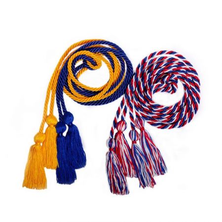 Двухцветные плетеные выпускные почетные шнуры - Двухцветные плетеные выпускные почетные шнуры