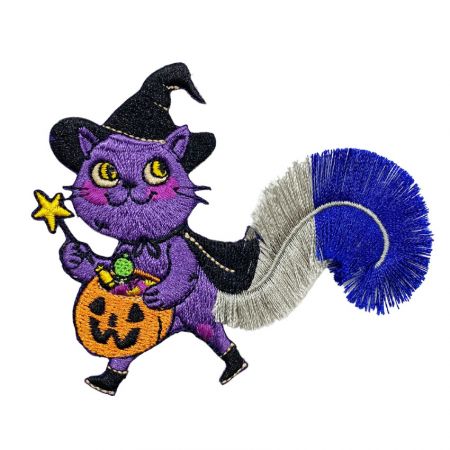 personalized halloween embroidery tassel fringe patch