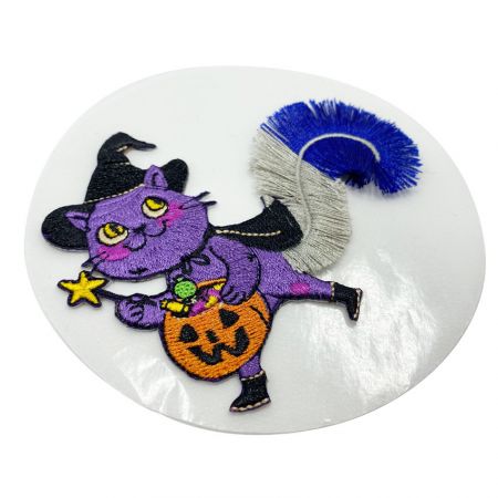 Tassel Cat Tail Badge Embroidered Sticker