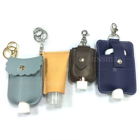 Leather Hand Sanitizer Holder Keychain - Leather Hand Sanitizer Holder Keychain