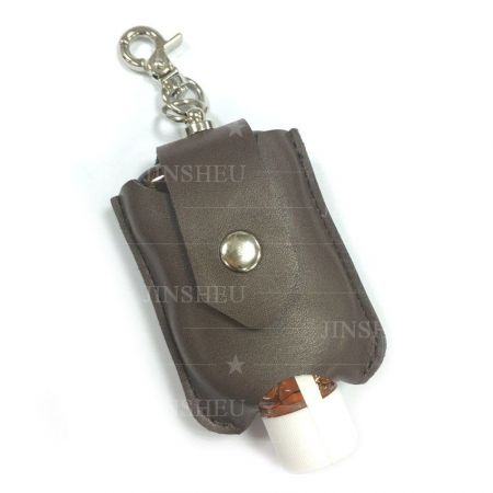 Leather Hand Sanitizer Keychain Case