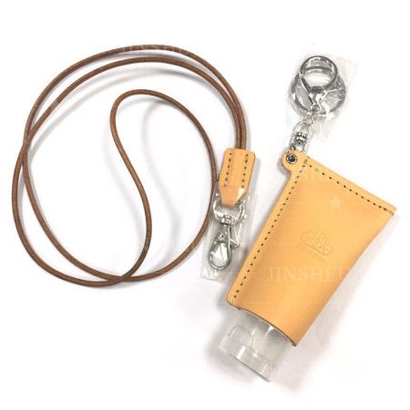 leather holder for hand purifier lotion