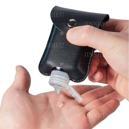 leather hand sanitizer holder keychain