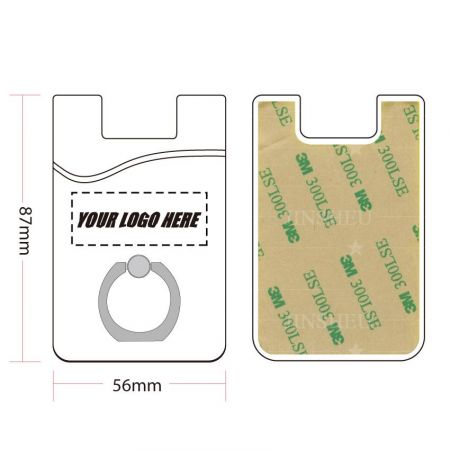 Logo Imprinted Phone Card Holder with Ring Stand - Logo Imprinted Phone Card Holder with Ring Stand