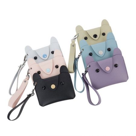 custom design cute leather credit card purse