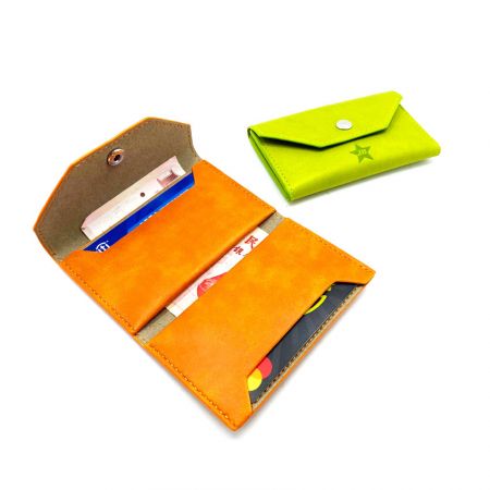 custom PU leather woman card holder purse