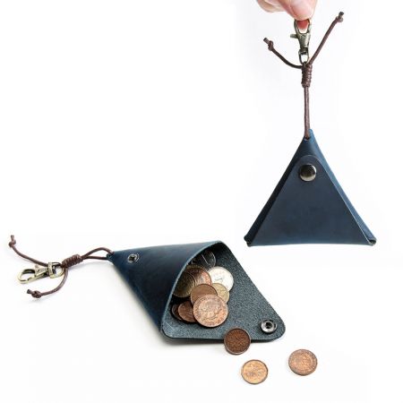 wholesale leather triangle coin purse
