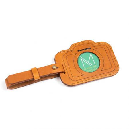 personalized laser cut camera shaped luggage tag