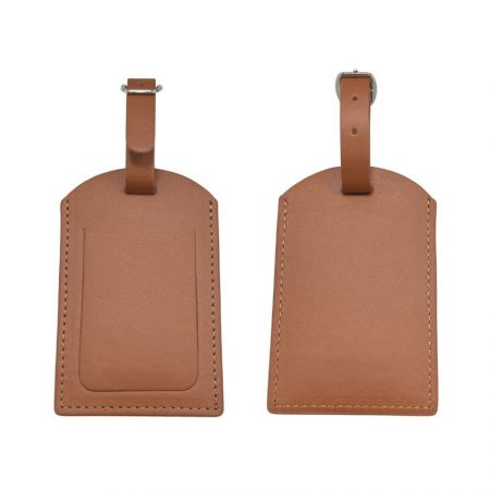 Flip Cover Leather Travel Luggage Tag - PU Leather Luggage Tag
