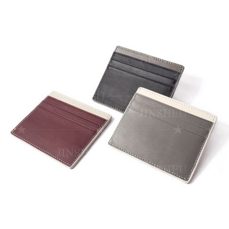 custom high end leather slim wallet card holder