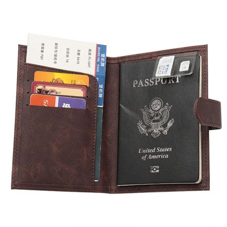 Nahkainen Passport Notebook Lompakko - mukautettu nahkainen passilompakko