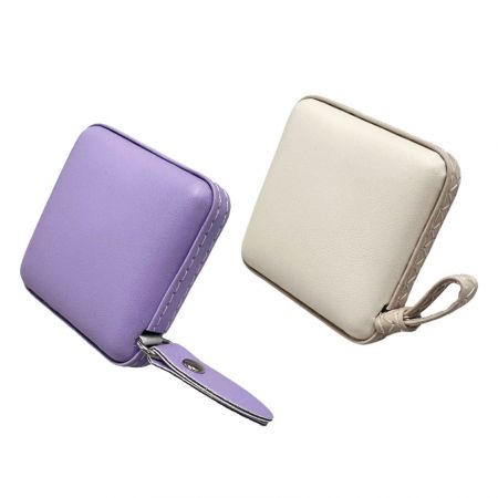 Square PU Leather Case Cloth Measuring Tapes - custom logo leather measuring reel