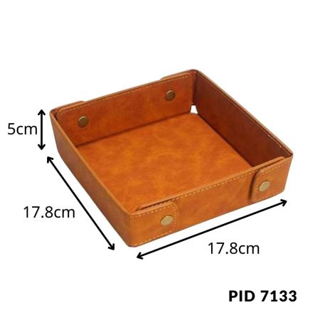 unfoldable square leather catchall