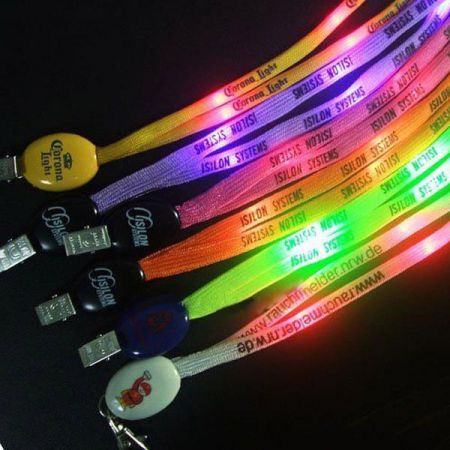 LED-vilkkuvat kaulanauhat - LED-vilkkuvat kaulanauhat mukautetulla logolla