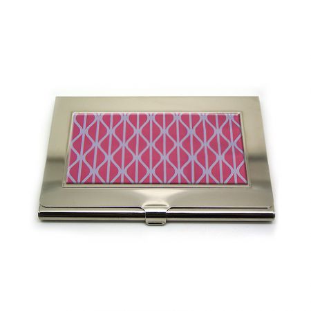 Iron Made Business Card Holders - wholesale metal business card holder with epoxy sticker logo