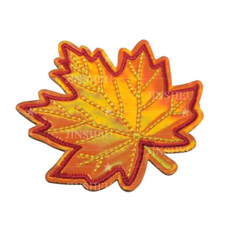 custom made canada leaf holographic patch