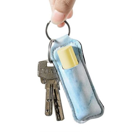 customize neoprene chapstick holder keychain