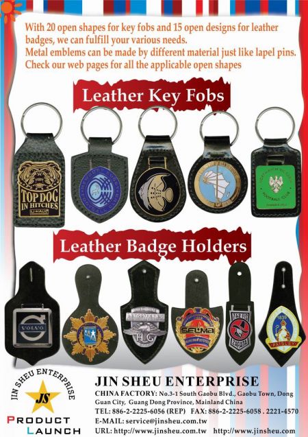 Police Mini Badge Leather Keyring FOB - Leather Key Fobs