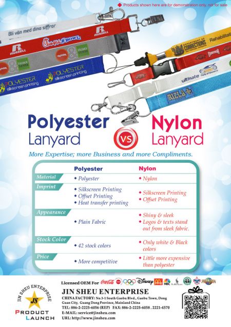 Polyester Lanyard v.s. Nylon Lanyard - The difference between Polyester and Nylon Lanyard