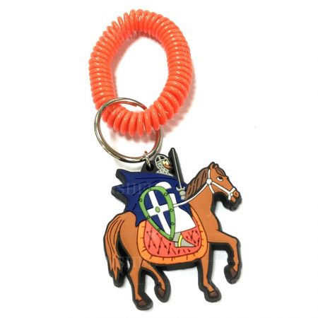 Rubber Knight Coil Keychain - Custom Rubber Knight Coil Keychain