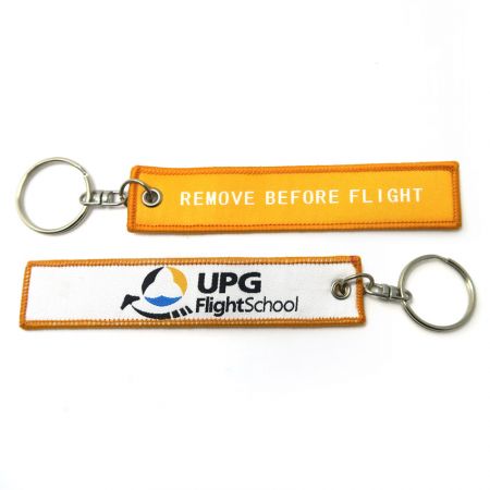 Woven Fabric Jet Pilot Aviation Key Tags - woven remove before flight key tags