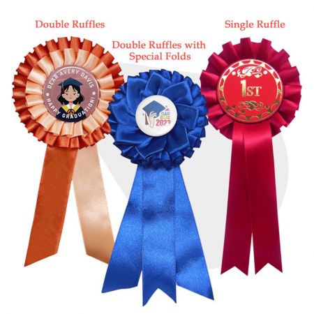 Custom Rosette Award Ribbon - custom prize ribbon and award rosette for graduation