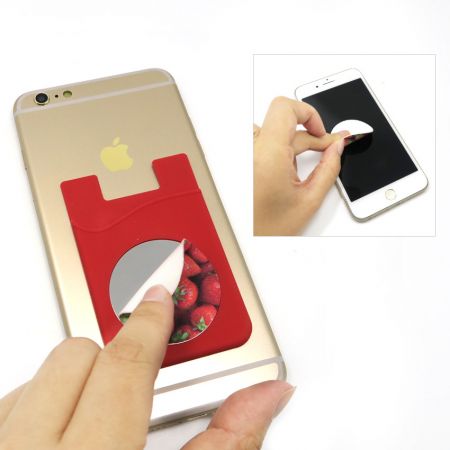 Silicone Card Holder with Mirror - Silicone Card Holder with Mirror