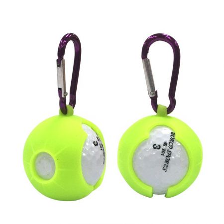 personalized silicone golf ball holder with carabiner keyring