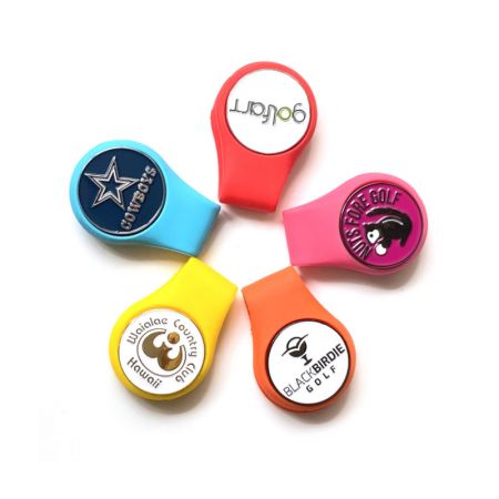 Custom enamel ball marker silicone golf cap clips